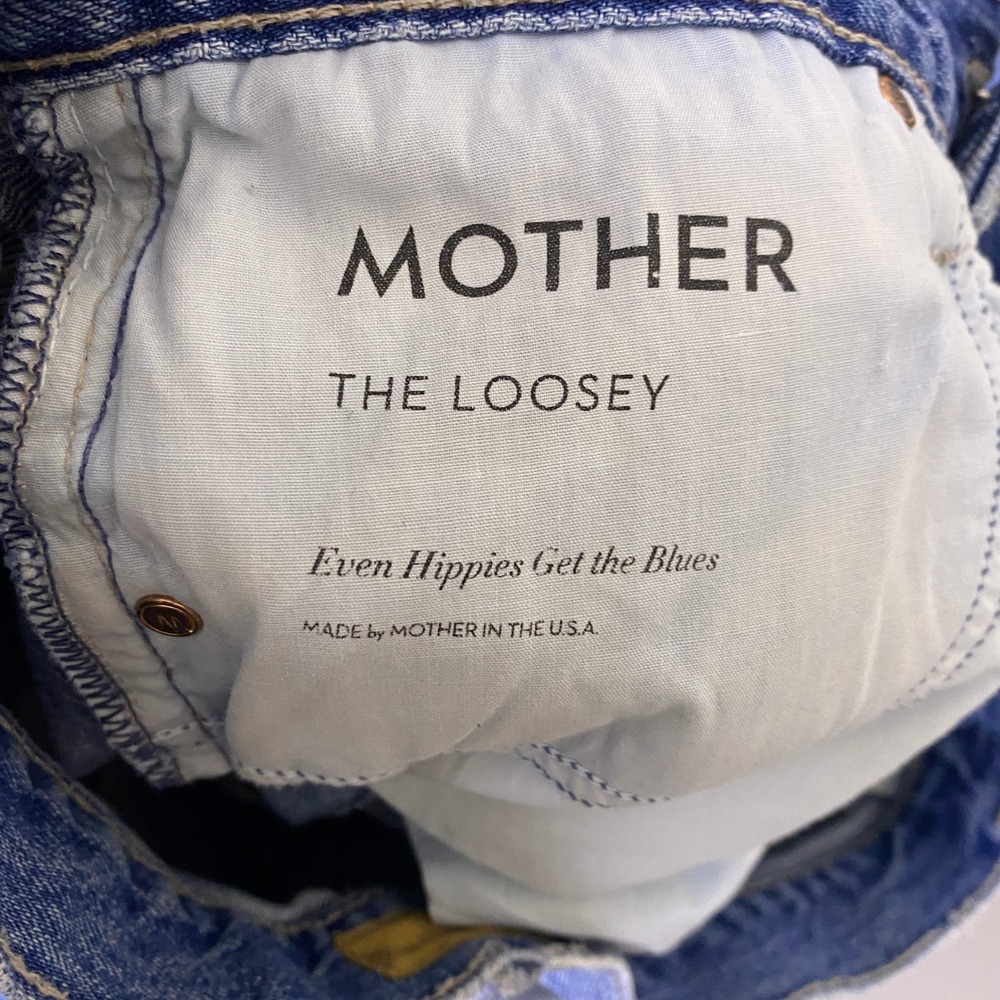 Mother The Loosey Jeans Women's Tag 25 (Fit 28) Hippies Get the Blues Blue * - Picture 2 of 16